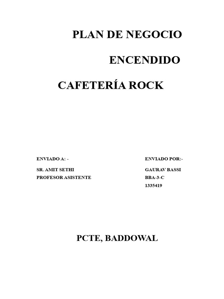 Plan de Negocios para Una Cafetería. | PDF | Marketing | café
