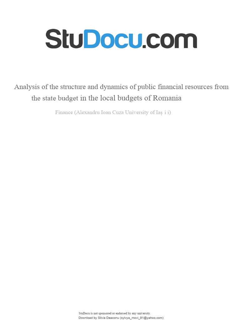 Analysis of The Structure and Dynamics of Public Financial Resources ...