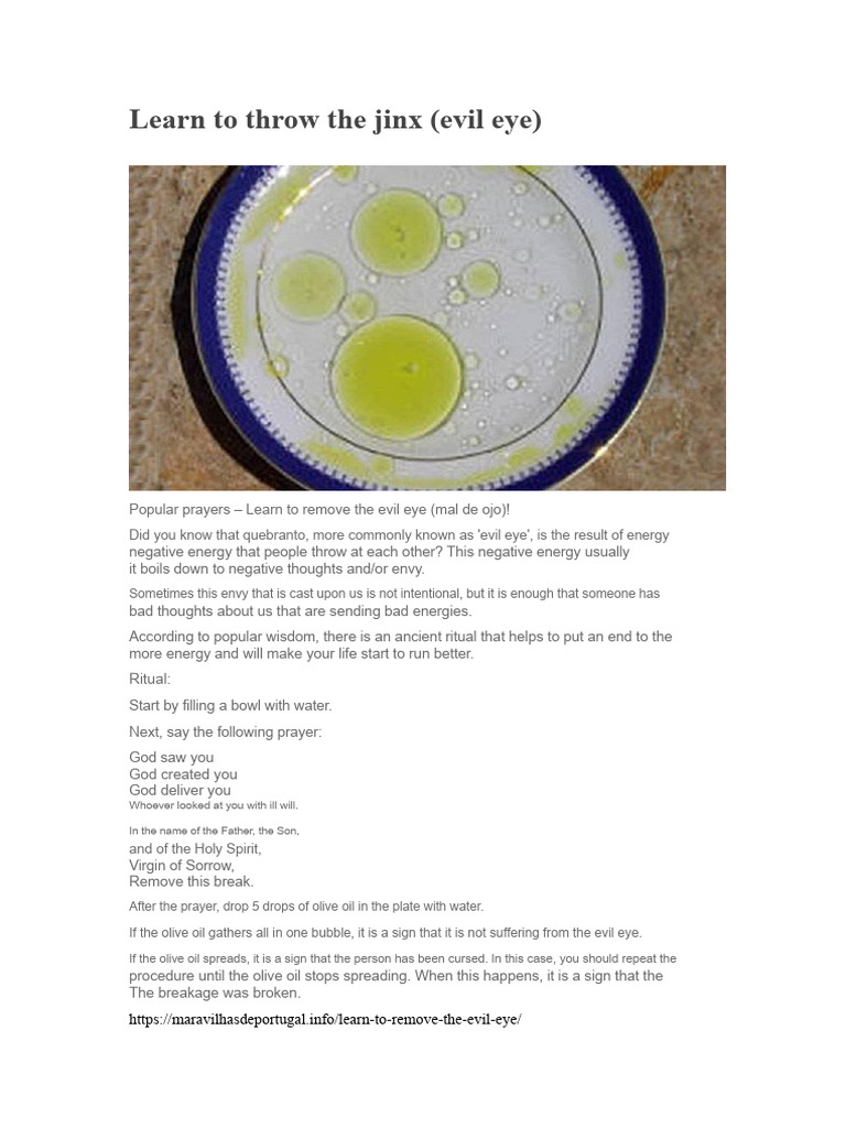 Remove the Evil Eye: Ritual Guide | PDF