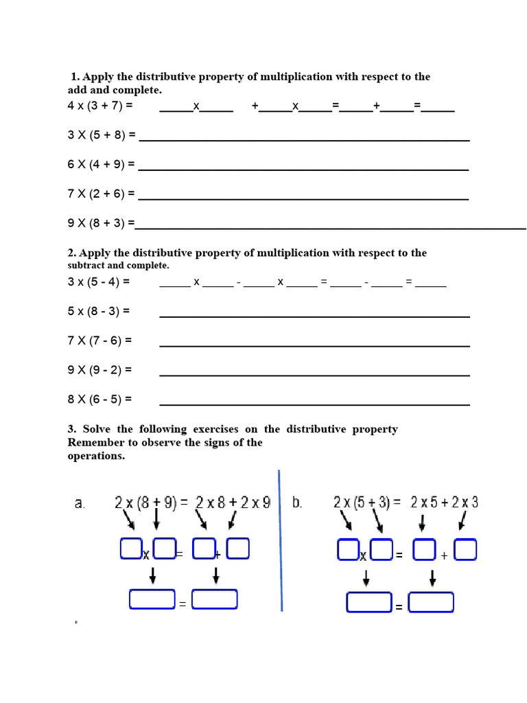 DISTRIBUTIVE PROPERTY | PDF