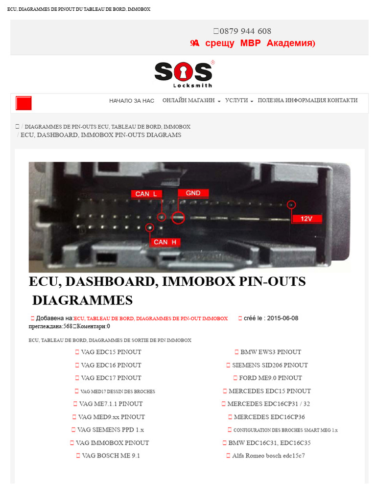 Diagrammes de Pinout ECU et IMMOBOX | PDF | Groupe Volkswagen ...