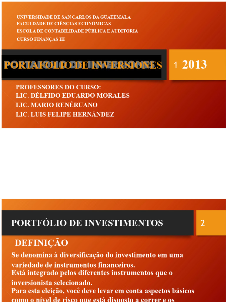 Guia Completo sobre Portfólio de Investimentos | PDF | Avaliação de ...