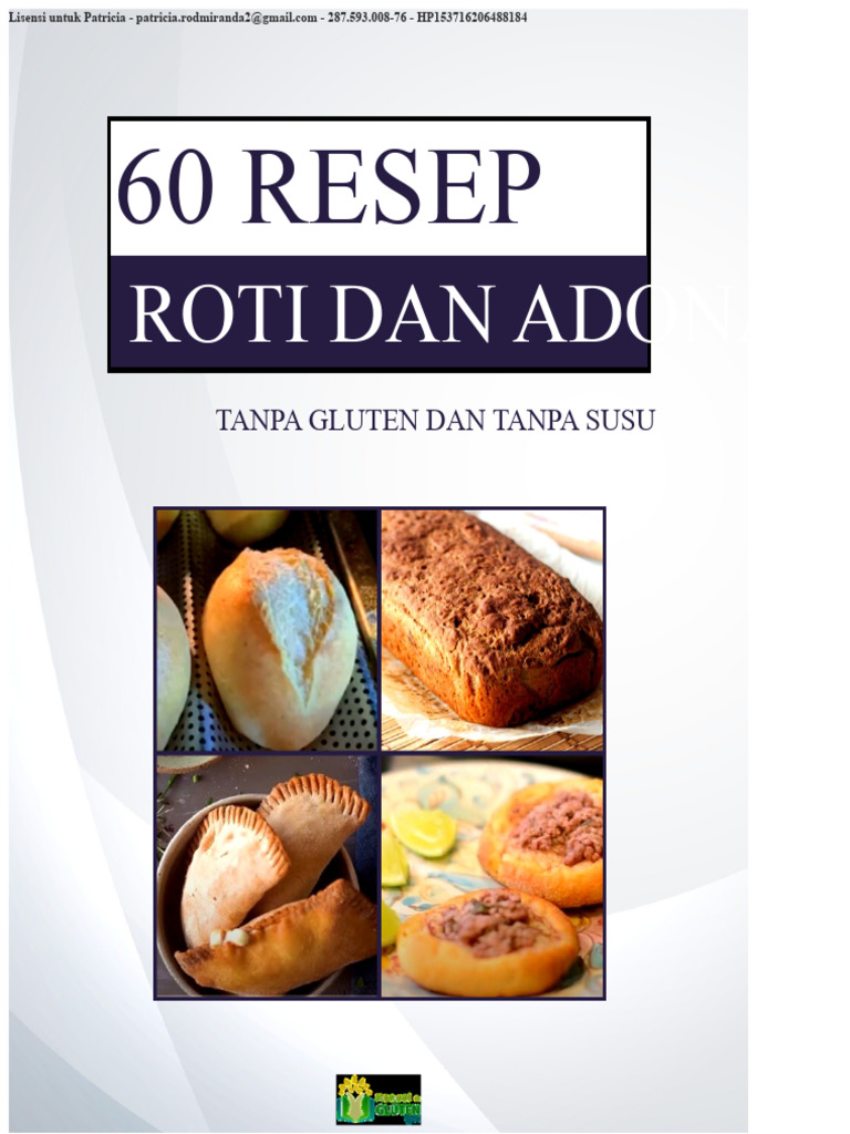 Ebook 60 Resep Roti Dan Pasta Tanpa Gluten Dan Tanpa Susu | PDF