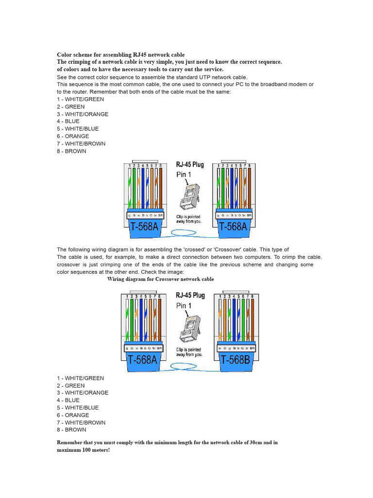 RJ45 Crossover Cable Assembly Guide | PDF