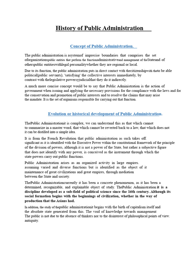 Evolution of Public Administration History | PDF | Society | Economies
