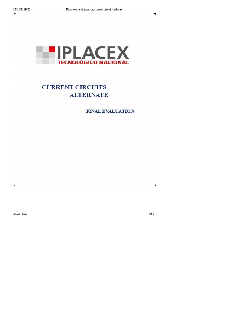 Final Exam: AC Circuits Analysis | PDF | Electrical Impedance | Ac Power