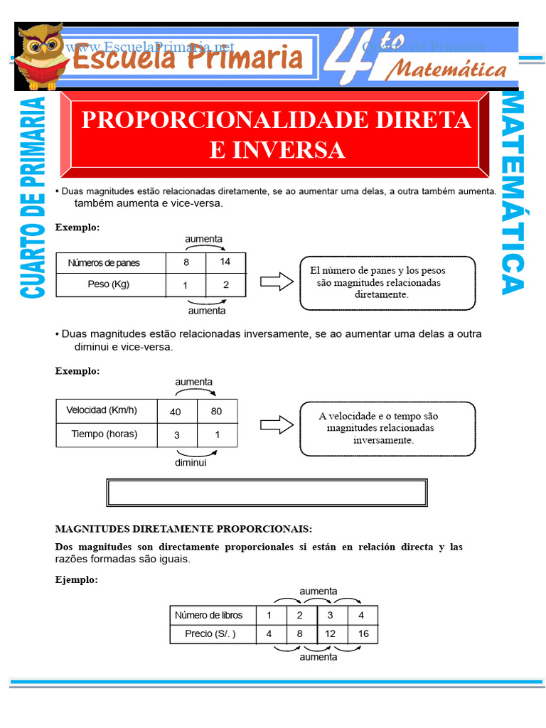 Proporcionalidade Direta e Inversa | PDF