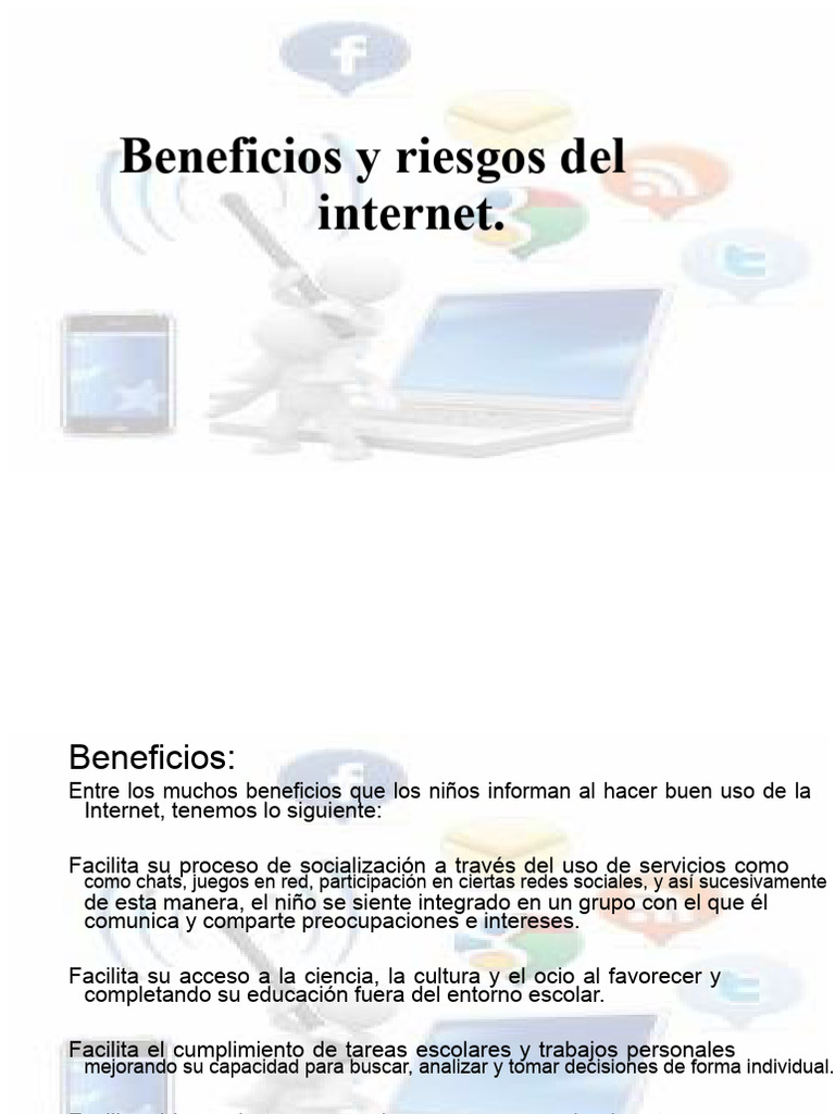 Beneficios y riesgos del uso de Internet | PDF | Internet | Chat en linea
