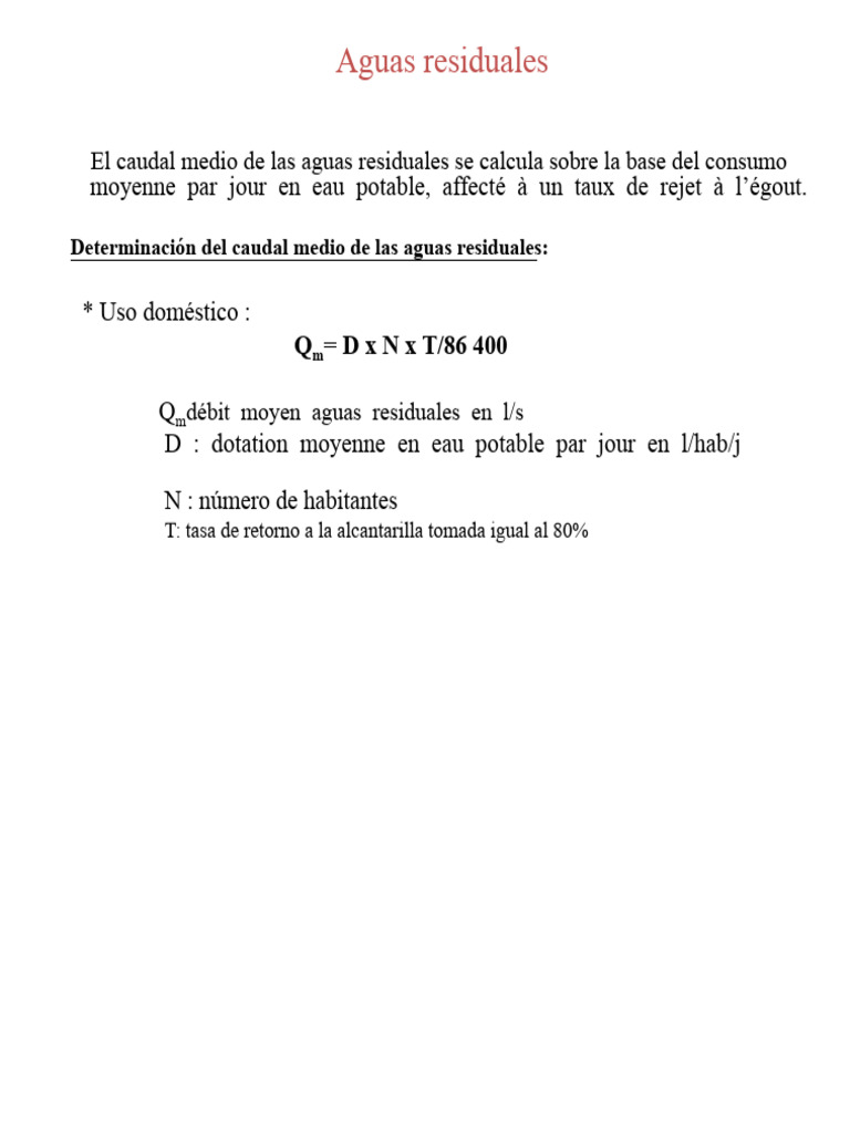Cálculo de caudal de aguas residuales | PDF | Ingeniería hidráulica ...
