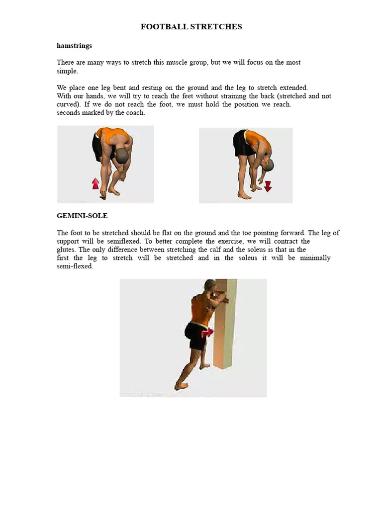 Football Stretching | PDF | Musculoskeletal System | Limbs (Anatomy)