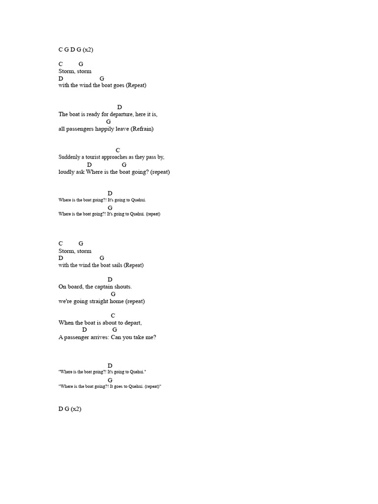 Where Does The Boat Go CHORDS | PDF