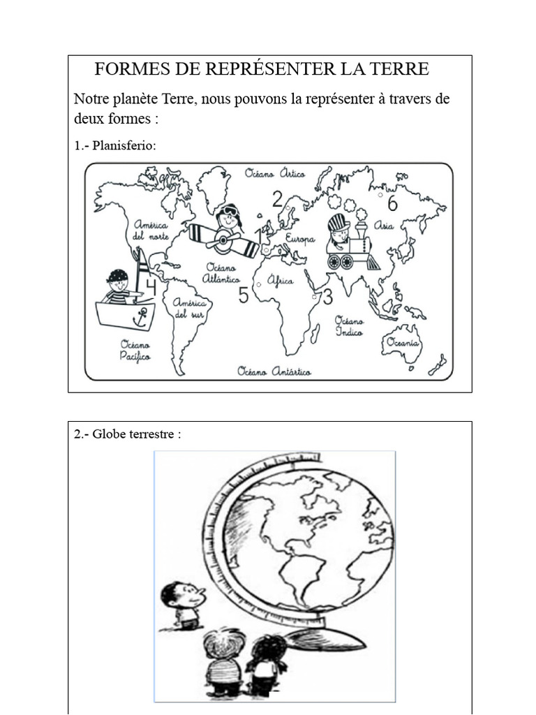 Représentation de la Terre : Planisphère et Globe | PDF