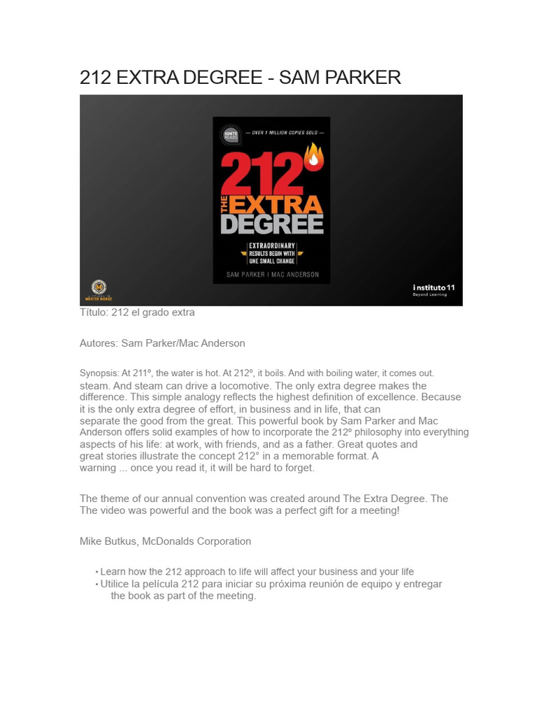 212 Degrees: Unlocking Excellence | PDF | Water