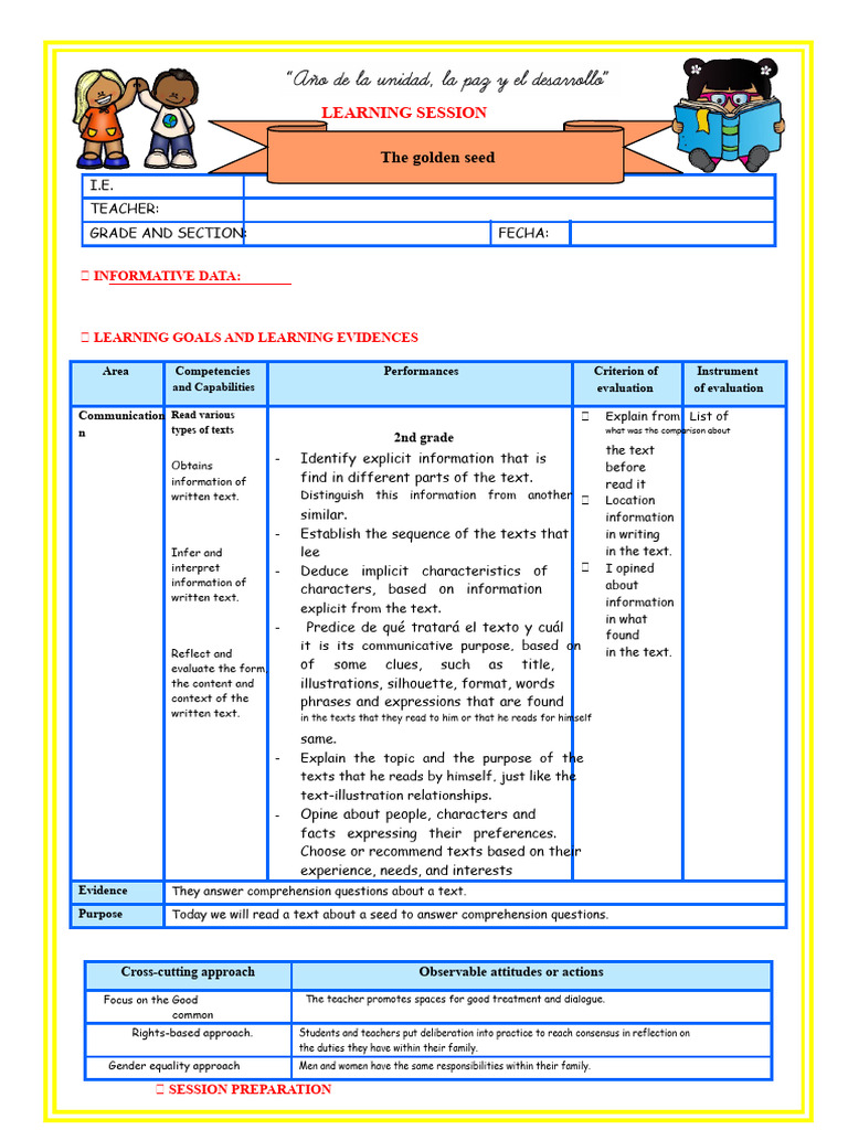 2nd E4 S2 SESSION D4 READING PLAN THE GOLDEN SEED | PDF | Information ...