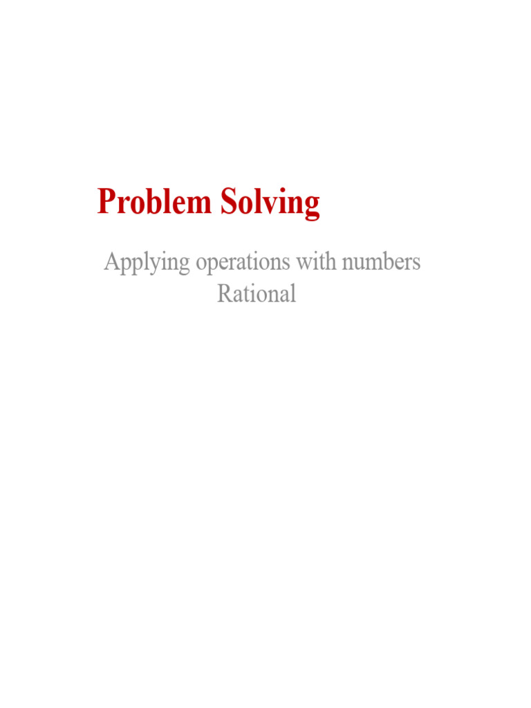 Problems RATIONAL NUMBERS | PDF