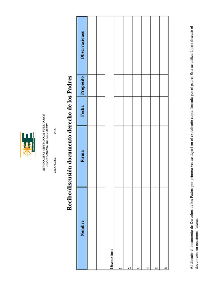 Parent Rights Receipt | PDF