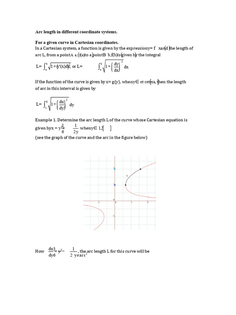 Arc Length in Different Coordinate Systems | PDF | Coordinate System ...