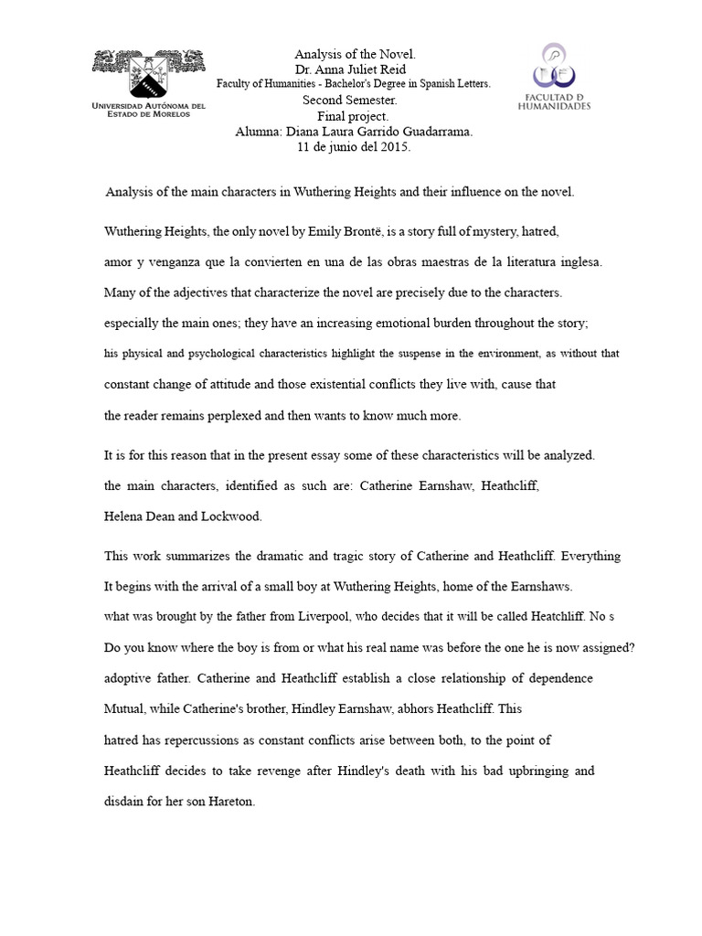 Character Analysis in Wuthering Heights | PDF | Wuthering Heights ...