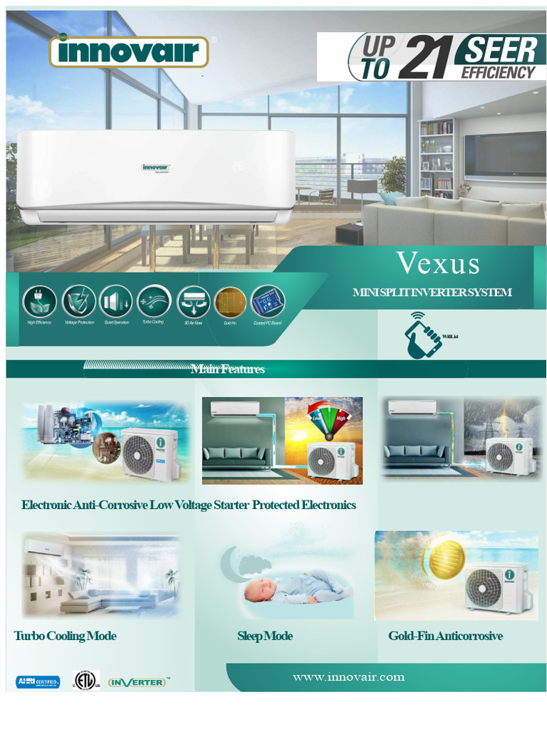 Vexus Mini Split Inverter System Specs | PDF | Electronics ...