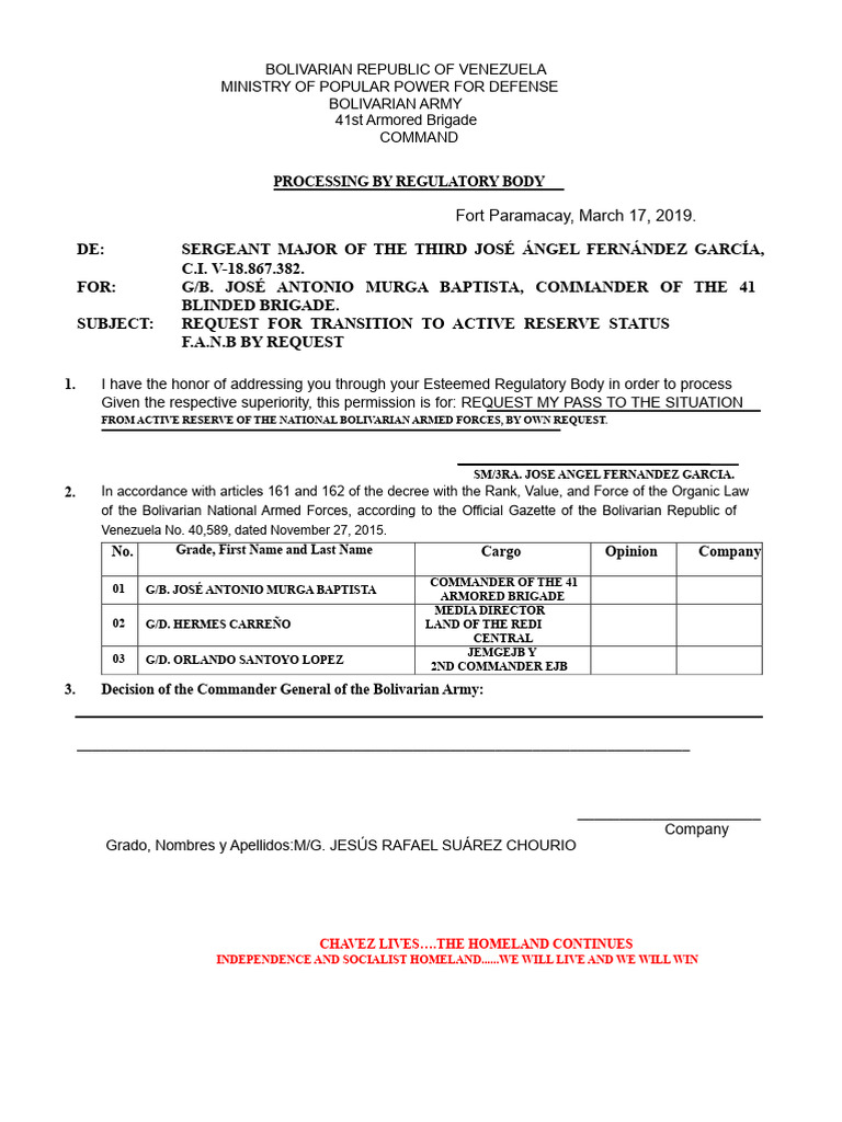 1. Processing By Regular Body - Copy | PDF | Military | Venezuela