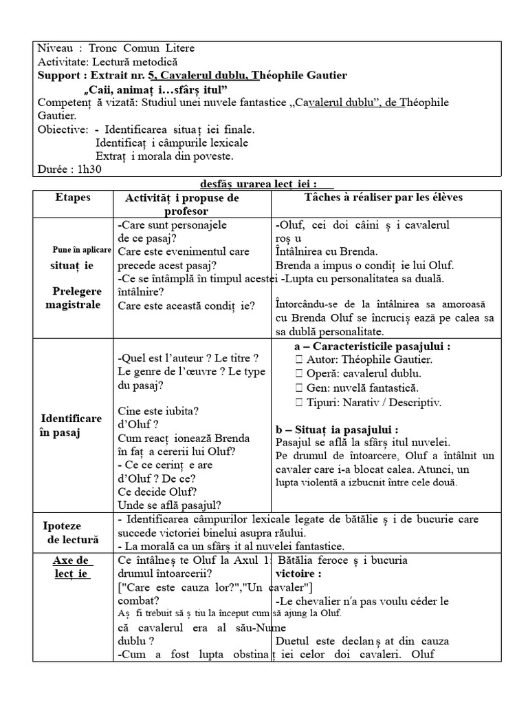 Excipient Cavaler Dublu | PDF