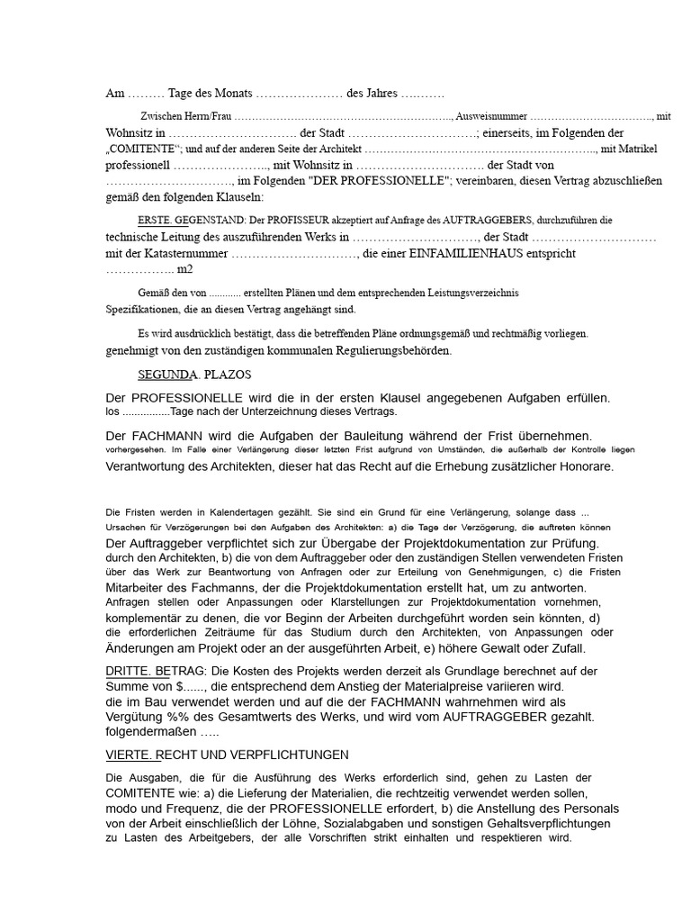 Technischer Direktion Vertrag | PDF