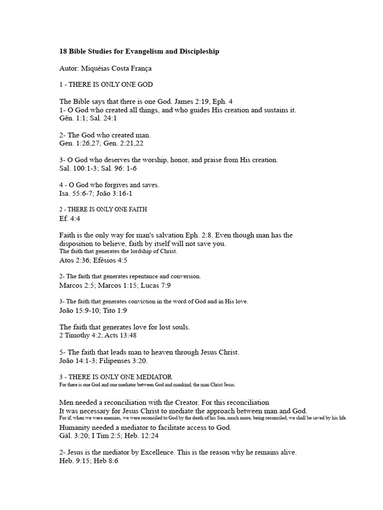 Bible Studies on Evangelism & Discipleship | PDF | Jesus | Gospel Of ...