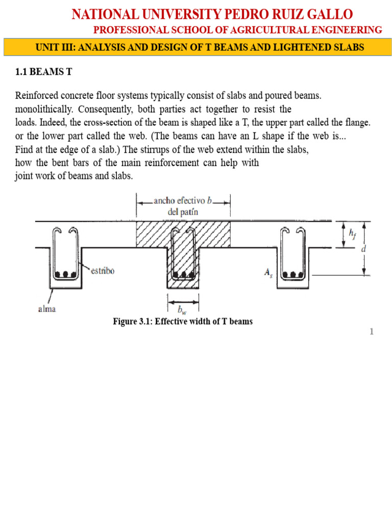 T-Beam and Lightweight Slab Design Guide | PDF | Beam (Structure) | Bending