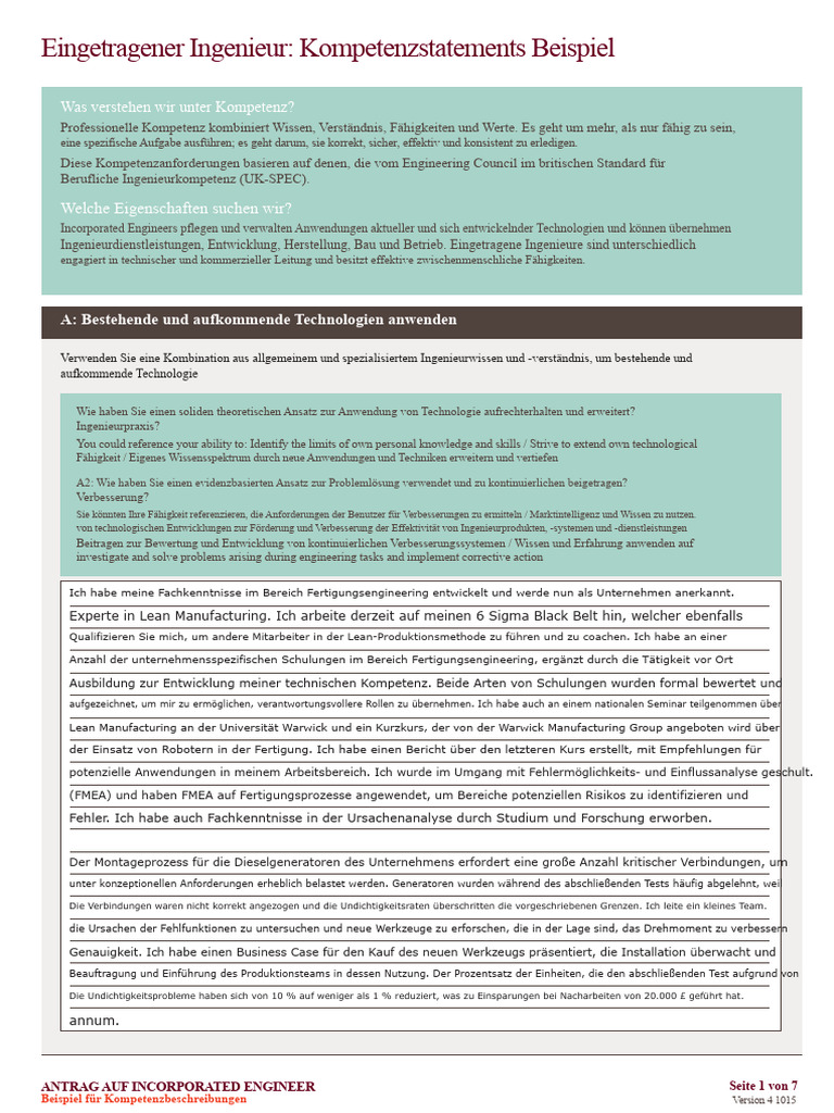 Ieng Competence Exemplars PDF | PDF