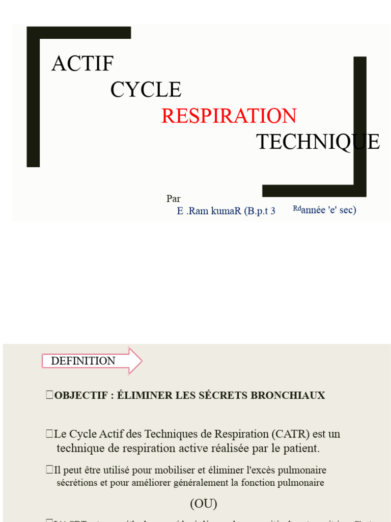 Techniques de Respiration Actives ACBT | PDF | Respiration | Poumon