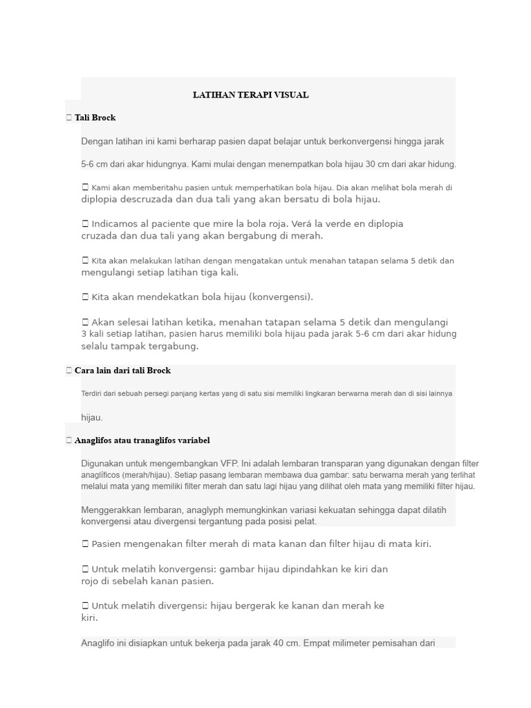 Latihan Terapi Visual | PDF