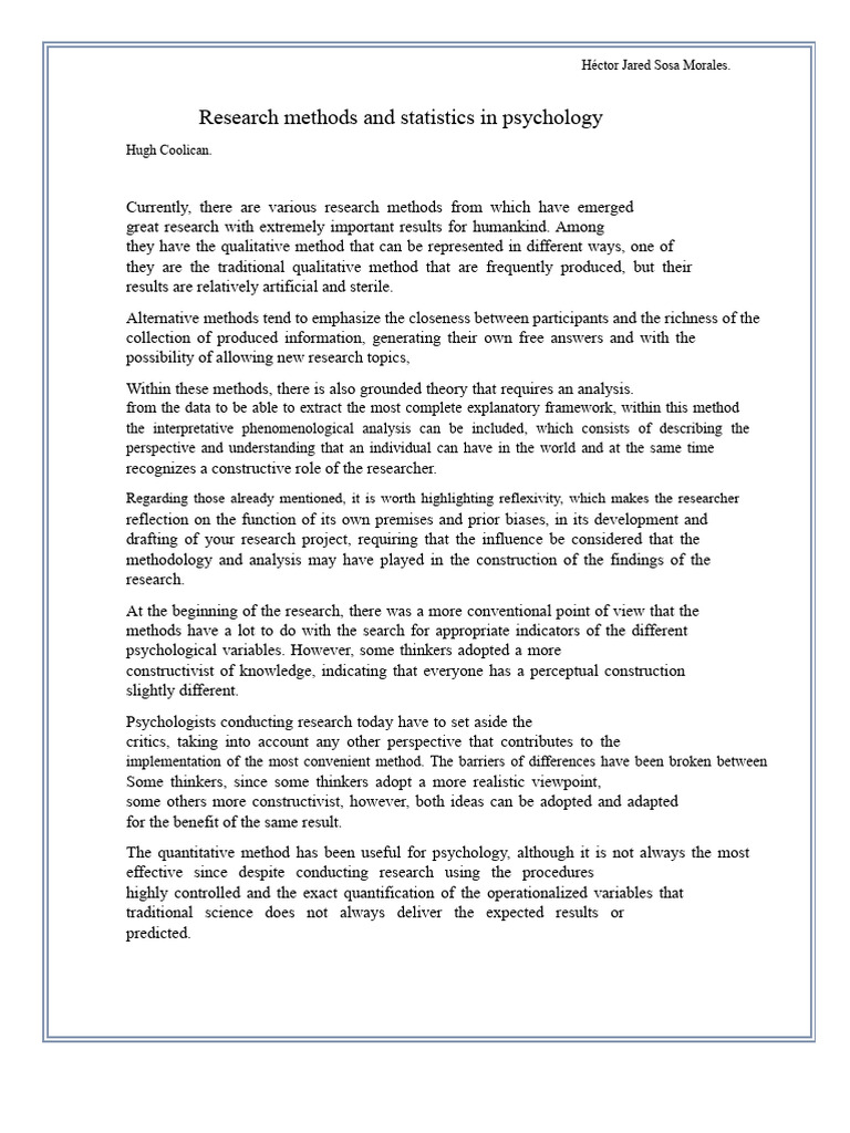 Research Methods in Psychology Explained | PDF | Methodology ...