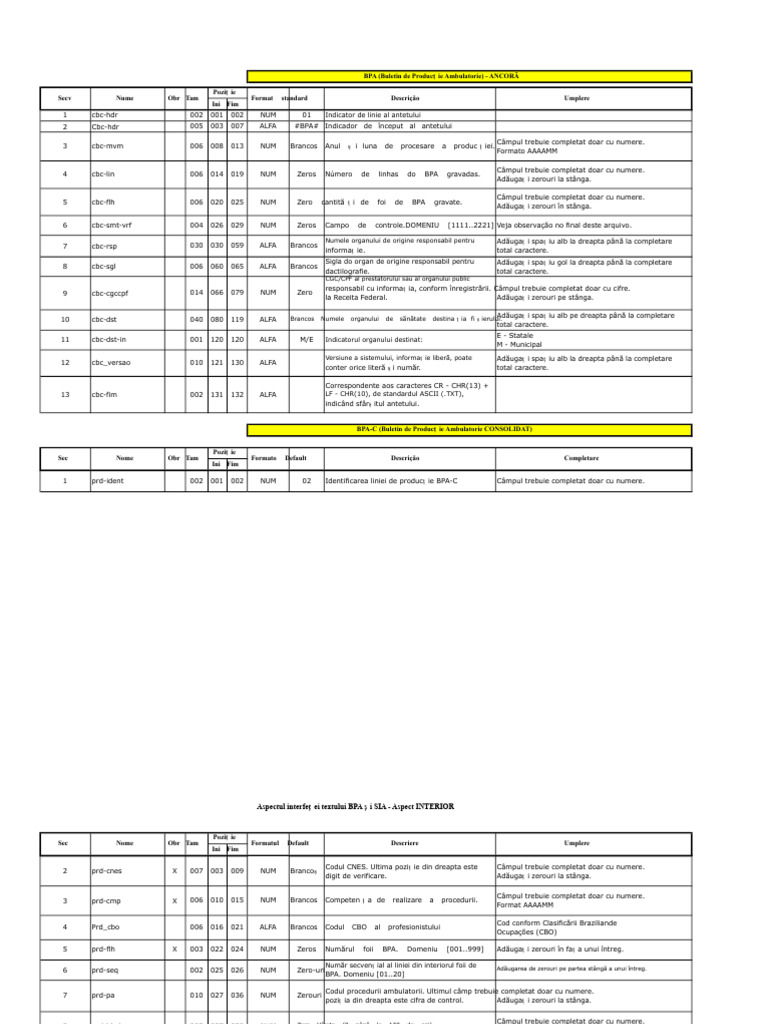 Layout Exportatie BPA | PDF