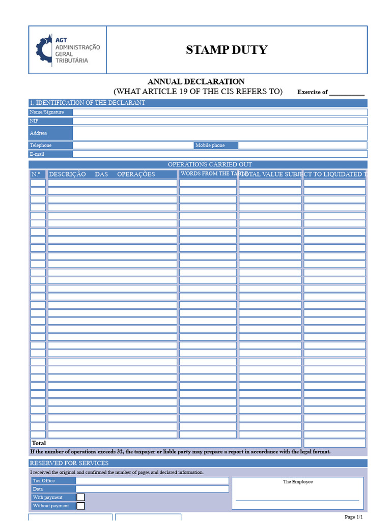 Stamp Duty Annual Declaration Guide | PDF