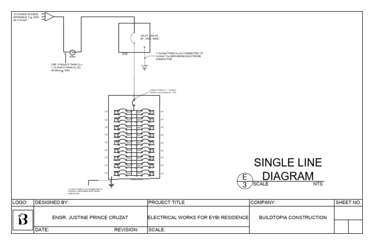 Electrical Single Line Diagram for EYBI Residence | PDF | Electricity