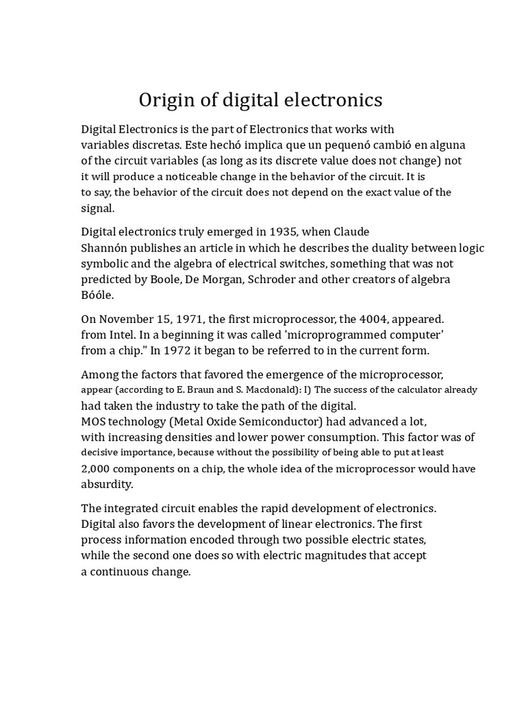 History of Digital Electronics Evolution | PDF