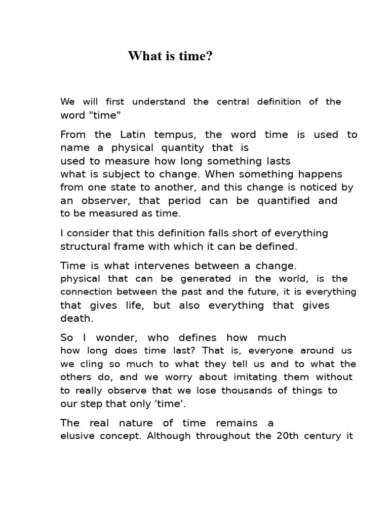 Understanding the Concept of Time | PDF | Time | Psychology