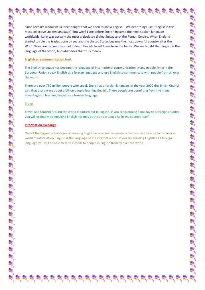 Importance of English as a Global Language | PDF