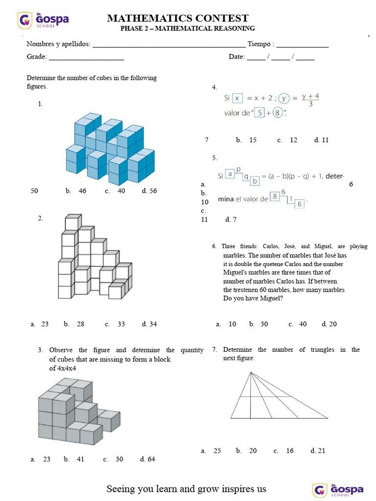 Mathematics Contest: Phase 2 Problems | PDF | Numbers | Mathematics