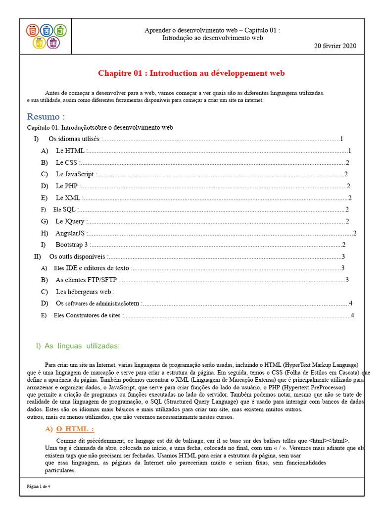 Introdução ao Desenvolvimento Web | PDF | Script Java | Protocolo de ...