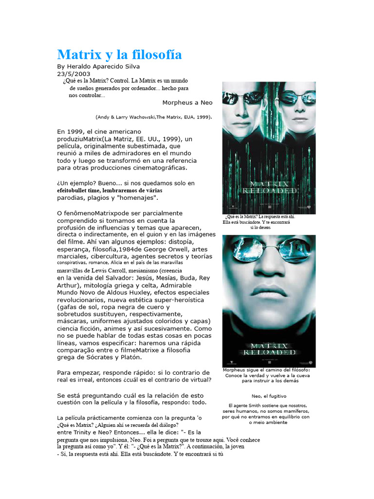 Matrix y la Filosofía | PDF | Platón | Conocimiento