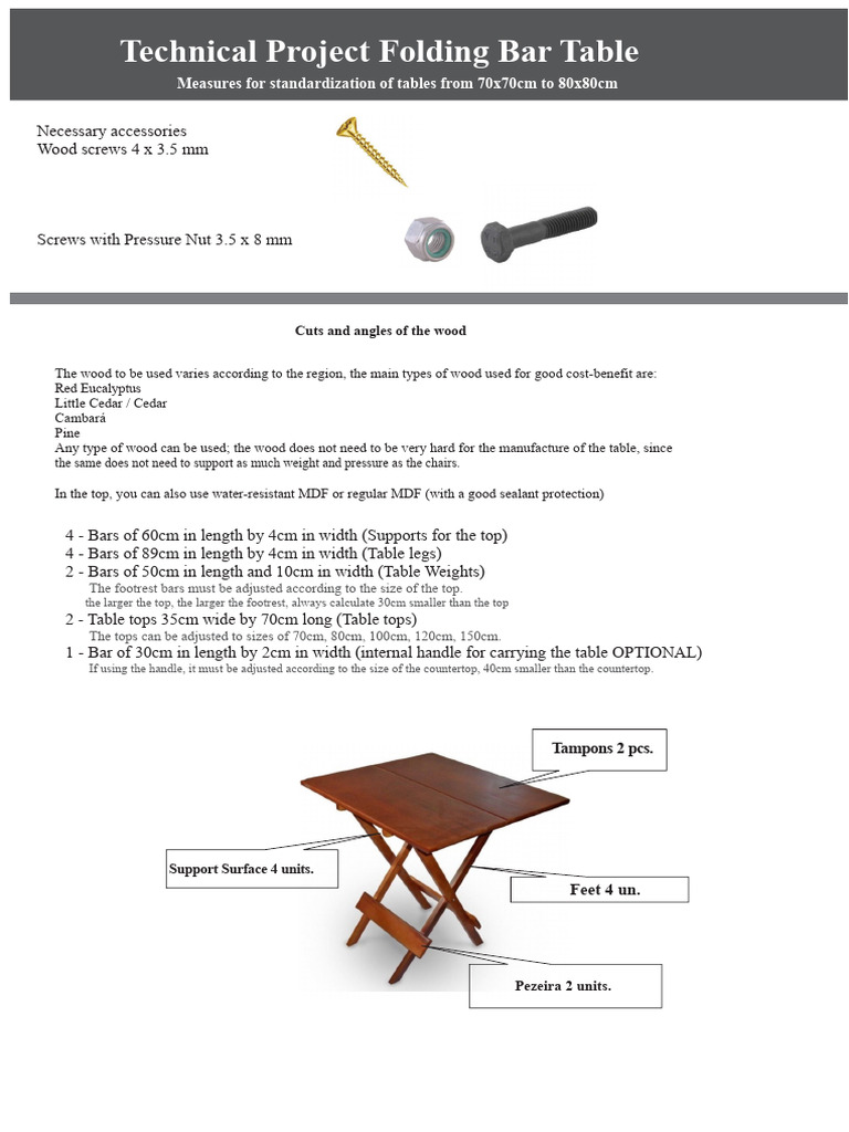 Folding Bar Table Assembly Guide | PDF | Countertop