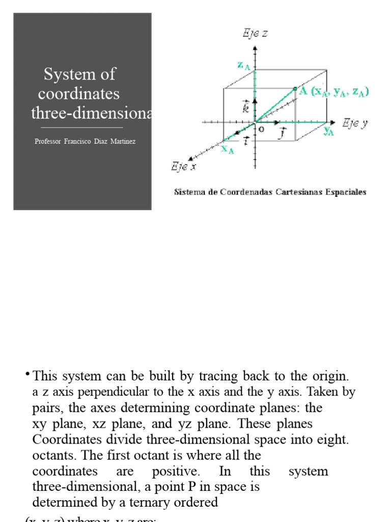 Three Dimensional Coordinate Systems Pdf