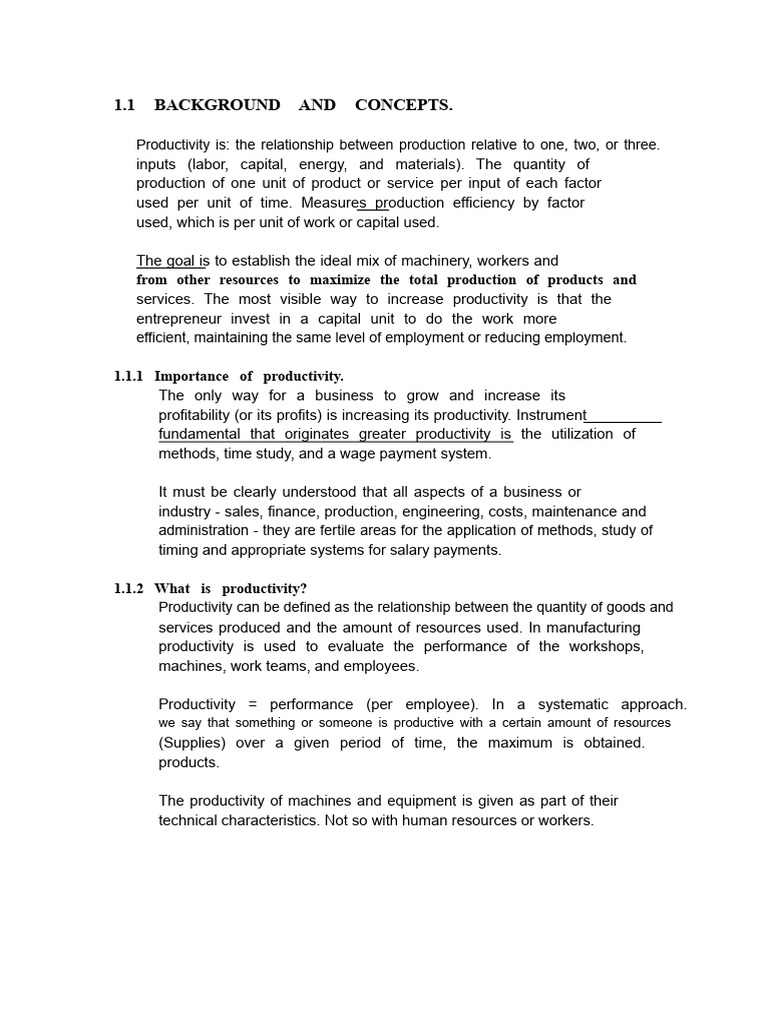 Understanding Productivity and Its Factors | PDF | Industrial ...