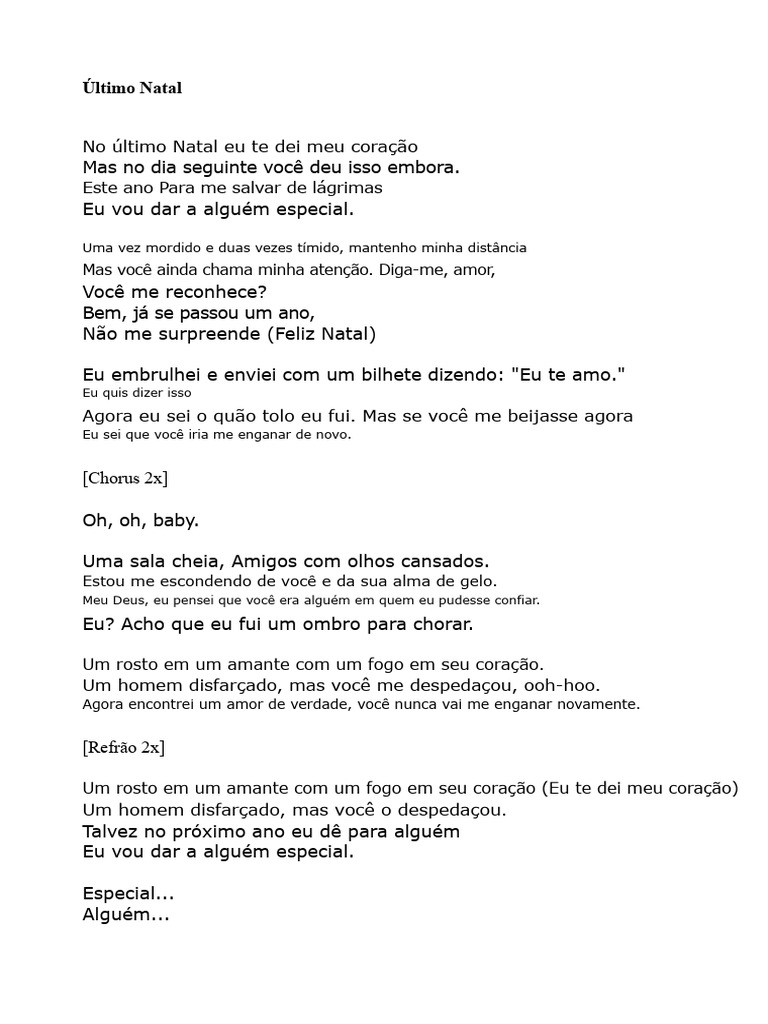 Reflexões de Natal e Amor Perdido | PDF