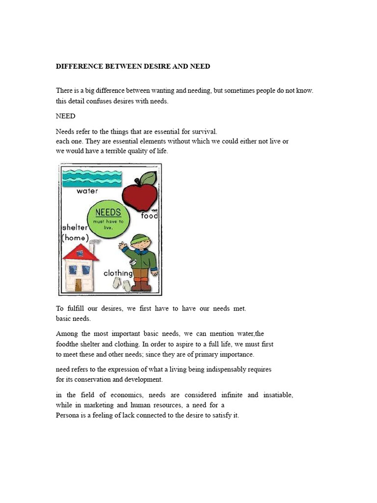 Understanding Needs vs. Desires | PDF