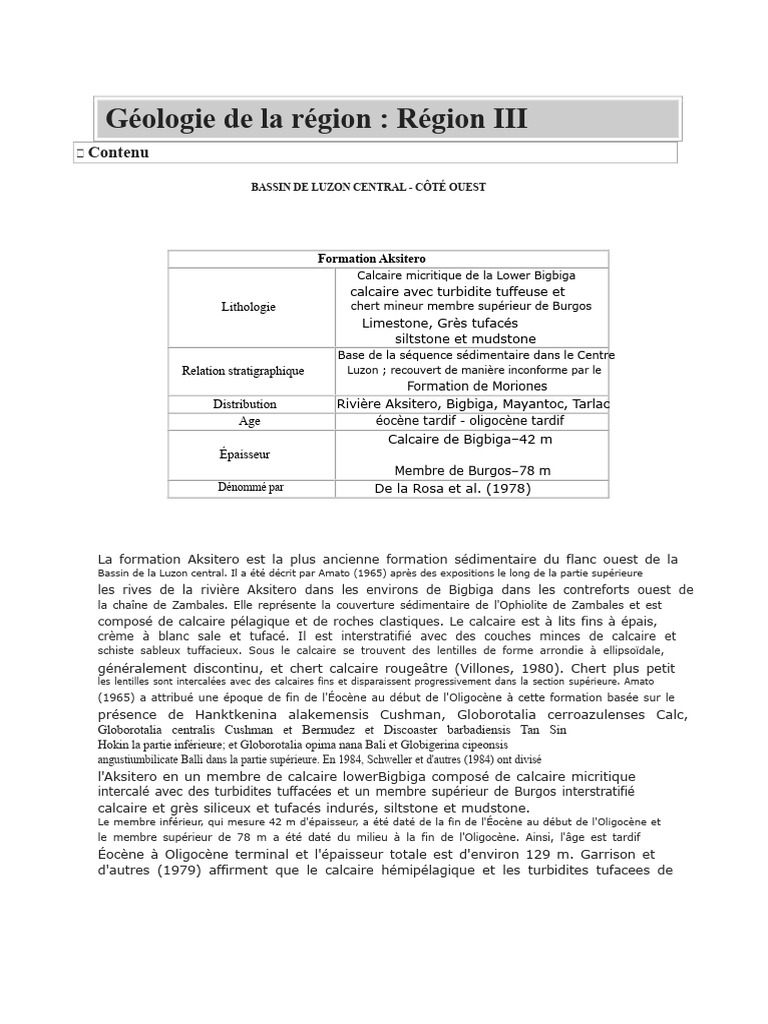 Géologie de la Région III : Formations Sédimentaires | PDF | Grès ...