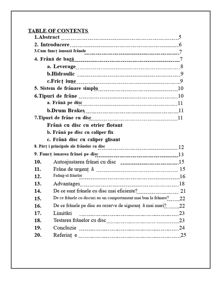 Raport Despre Sistemul de Frâne Cu Disc | PDF