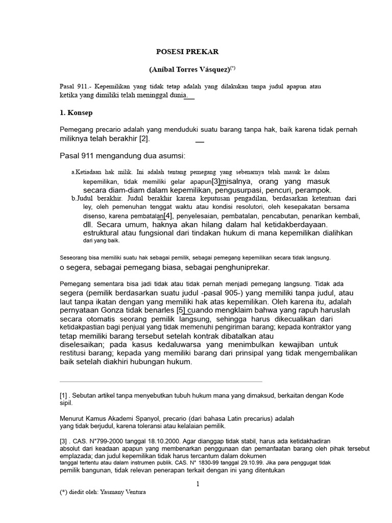 Definisi dan Aspek Posesi Prekar | PDF