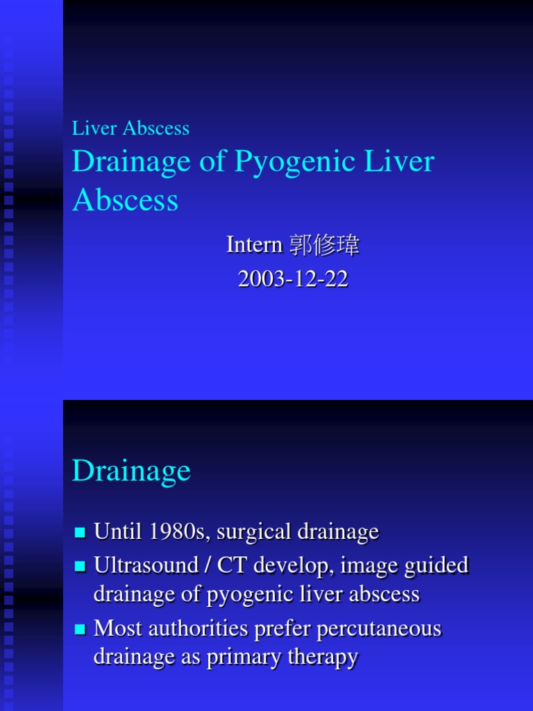 Pyogenic Liver Abscess Management Guide | PDF